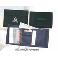 600d Nylon Tri Fold Wallet W/ Coin Compartment